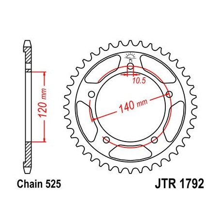 Corona De Arrastre / Plato JT Sprokets Kawasaki / Suzuki / Triumph 41 Dientes Plata Acero **