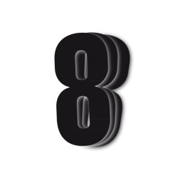 Numeros de carrera negro - Pack de 3 uds Blackbird Crystal5027/20/8