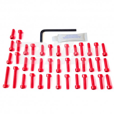 Kit tornillería aluminio motor Pro-Bolt EHO087R Rojo