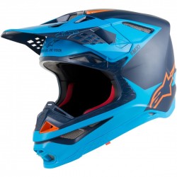 Casco Alpinestars Supertech S-M10 Meta Negro / Aqua / Naranja Fluo