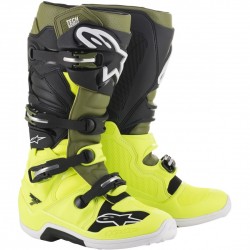 BOTAS ALPINESTARS TECH 7 AMARILLAS FLUOR / VERDE MILITAR / NEGRAS