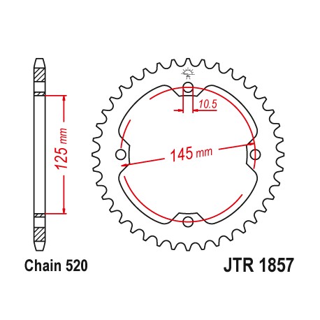 Corona De Arrastre / Plato JT Polaris acero 38 dientes *