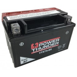 BATERÍA POWER THUNDER YTX7A-BS SELLADA DE ÁCIDO SIN MANTENIMIENTO