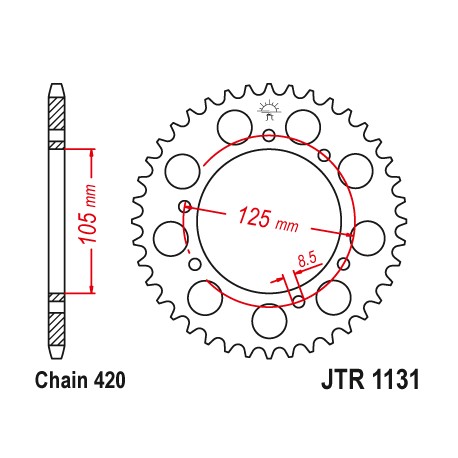 CORONA DE ARRASTRE / PLATO ACERO JT SPROCKETS 50 DIENTES DERBI / HM-MOTO / MALAGUTI / RIEJU / YAMAHA