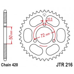 Corona De Arrastre / Plato JT Hm-Moto / Honda acero 49 dientes