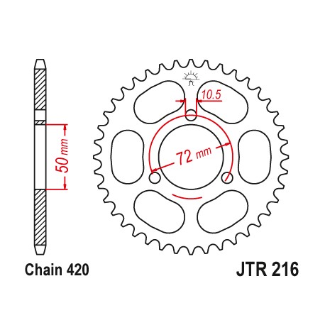 Corona De Arrastre / Plato JT Hm-Moto / Honda acero 49 dientes