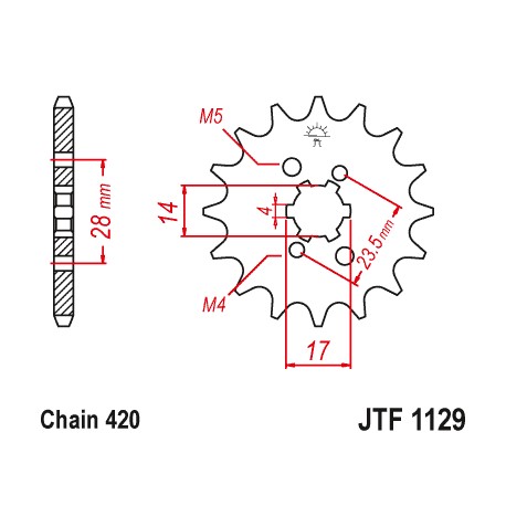 PIÑON DE ATAQUE JT SPROCKETS APRILIA  / DERBI 13D *