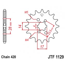 PIÑON DE ATAQUE JT SPROCKETS APRILIA / DERBI 13 DIENTES