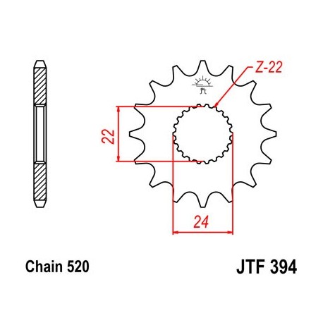 PIÑON DE ATAQUE JT SPROCKETS APRILIA / CAN-AM / HM-MOTO 15 DIENTES * **